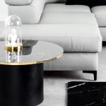 Stolik kawowy ø 80  Sensual No 8 z mosiężną blendą