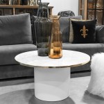 Stolik kawowy ø 90  Sensual No 8 z mosiężną blendą