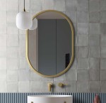 LUSTRO OWALNE W ZŁOTEJ RAMIE na wymiar 