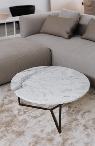 Stolik kawowy okrągły V1  ø 80 cm  blat marmurowy