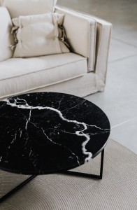 Stolik kawowy okrągły V1  ø 100 cm  blat marmurowy