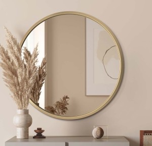 LUSTRO OKRĄGŁE W ZŁOTEJ RAMIE na wymiar